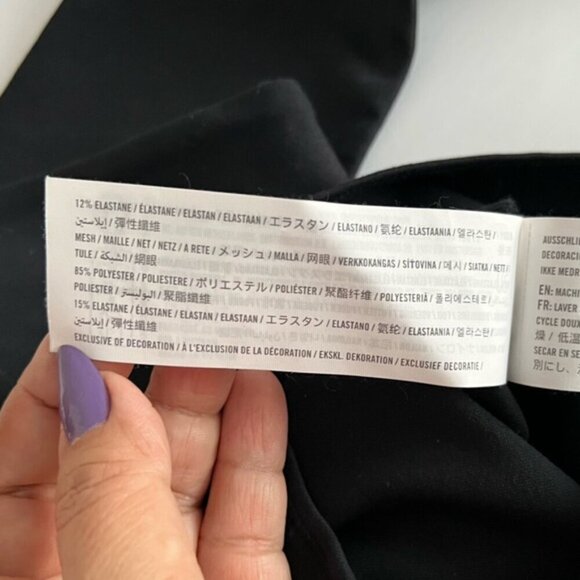 Abercrombie & Fitch - Long sleeve Mesh Bodysuit - Black. Size: XXS. NWT. (1699) - Picture 7 of 13
